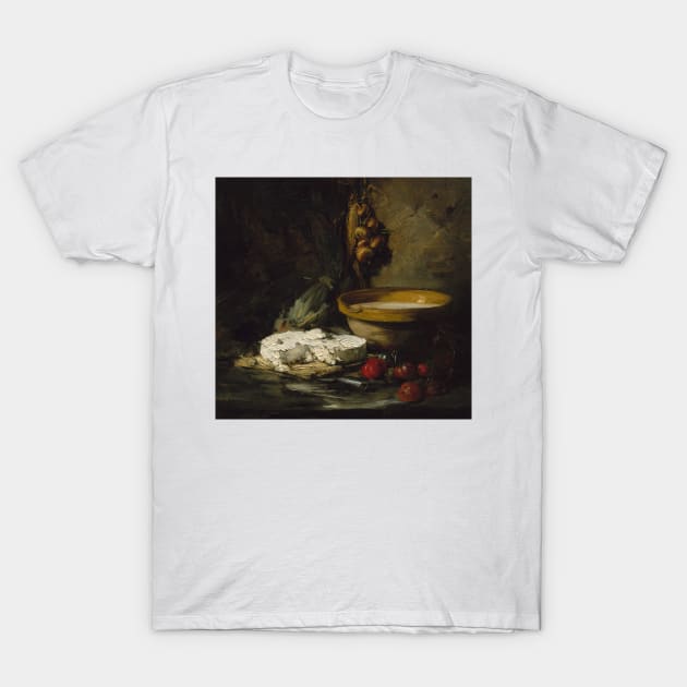 Still Life with Cheese by Antoine Vollon T-Shirt by Classic Art Stall